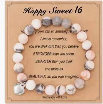 Beaded Gemstone Bracelet With Gift Card SELECTION