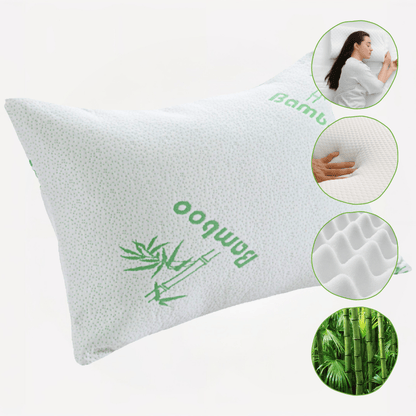 Bamboo Memory Foam Pillow Hypoallergenic Cooling Luxury Premium Fibre Filling for Superior Comfort and Support by OLIVIA ROCCO
