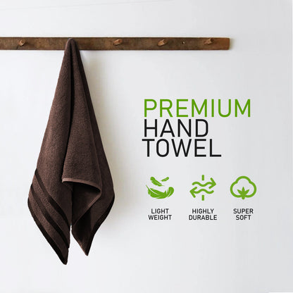 Belmont Viscose Stripe Brown Towels 100% Cotton Hotel Quality Super Absorbent 10 Piece Bale Set, 4 Hand Towel & 12 Face Cloths by OLIVIA ROCCO