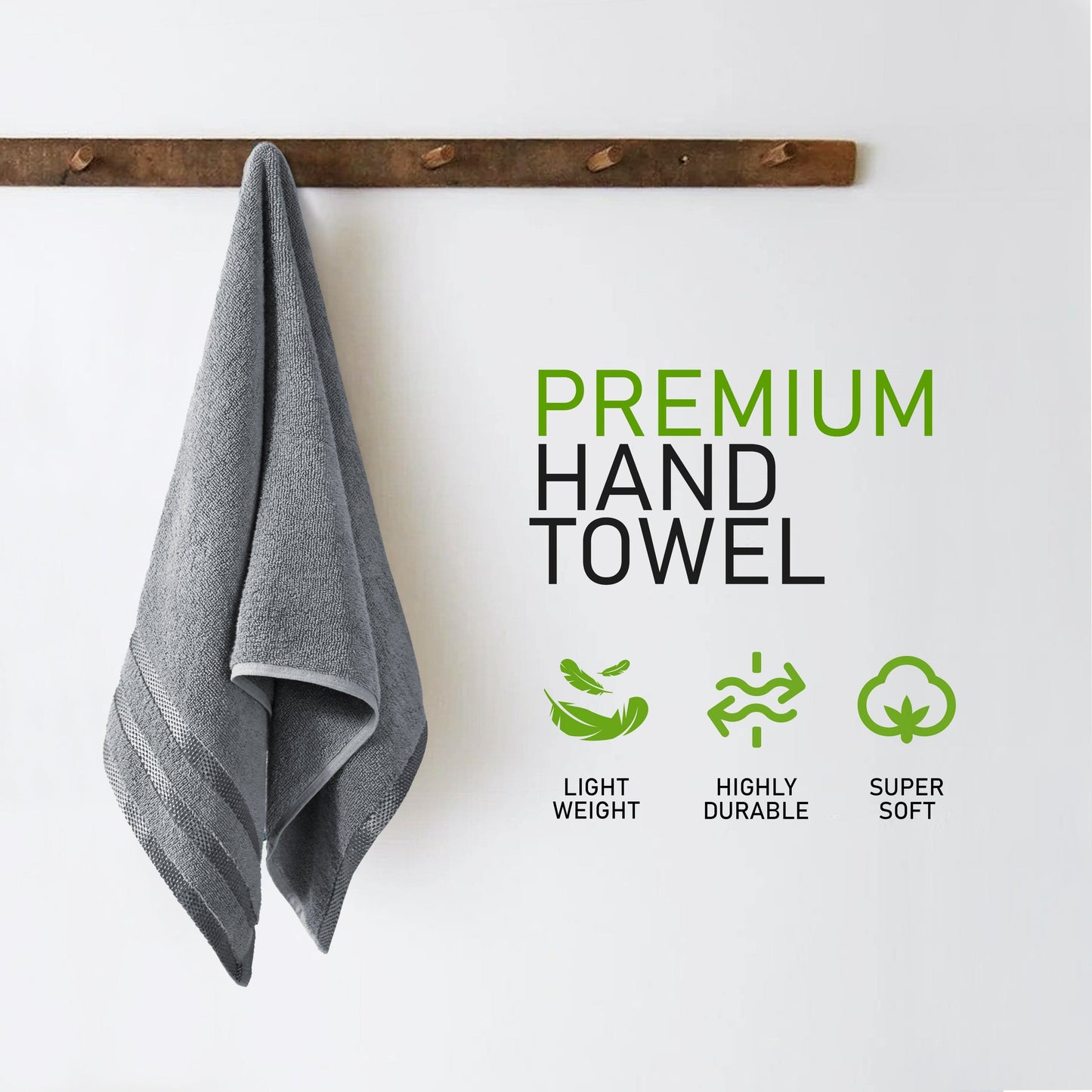 Belmont Viscose Stripe Silver Towels 100% Cotton Hotel Quality Super Absorbent 10 Piece Bale Set, 4 Hand Towel & 12 Face Cloths by OLIVIA ROCCO