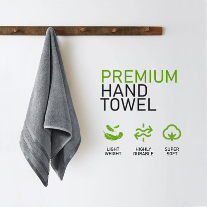 Belmont Viscose Stripe Silver Towels 100% Cotton Hotel Quality Super Absorbent 10 Piece Bale Set, 4 Hand Towel & 12 Face Cloths by OLIVIA ROCCO