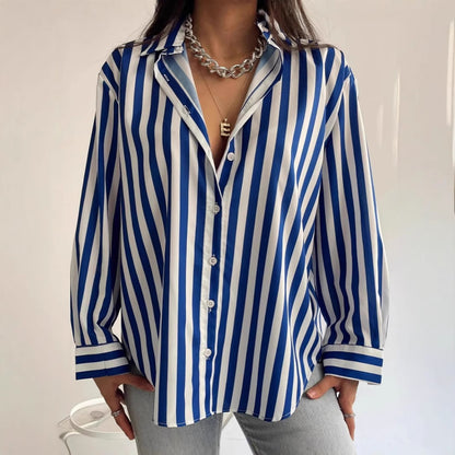 Lightweight Street-style Casual Long-sleeve Striped Shirt