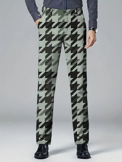 Mens Casual Slim-fit Straight-leg Dress Pants