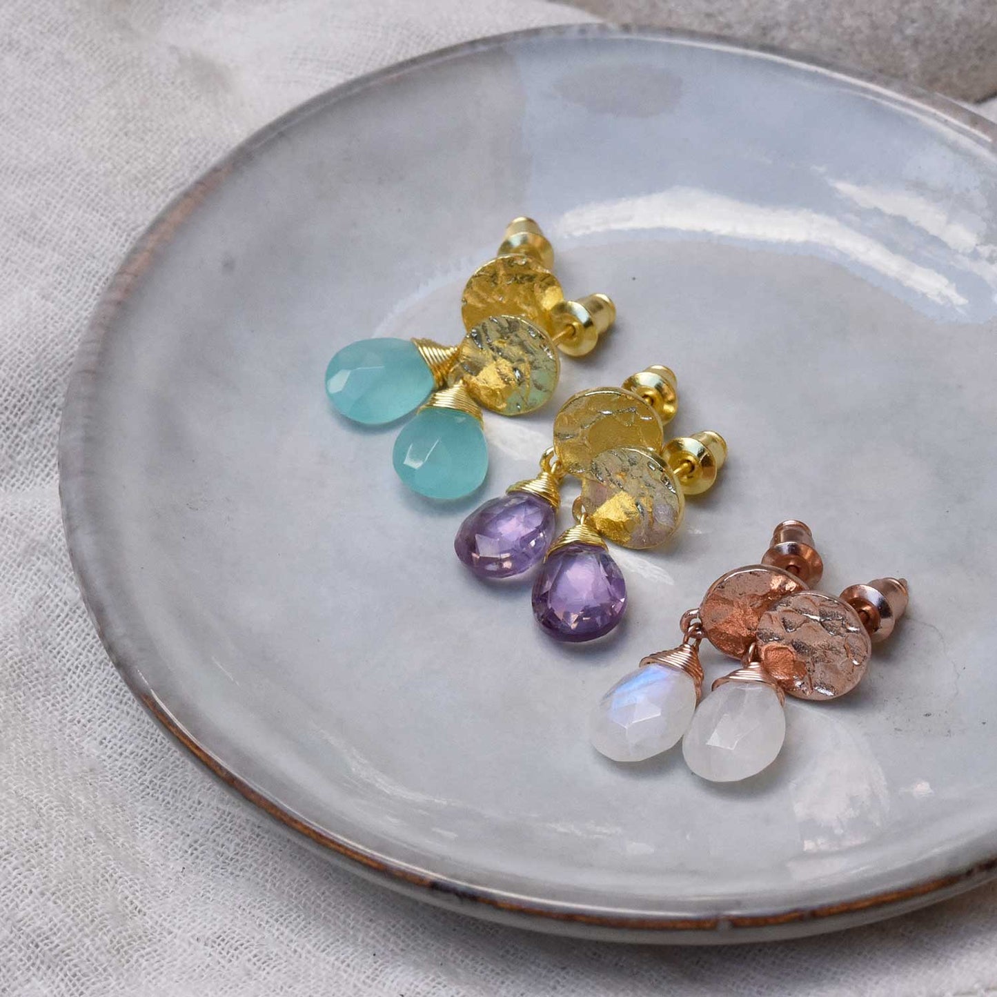 Classic Athena Drop Earrings: Moonstone