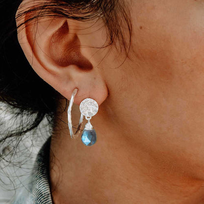 Classic Athena Drop Earrings: Silver Labradorite