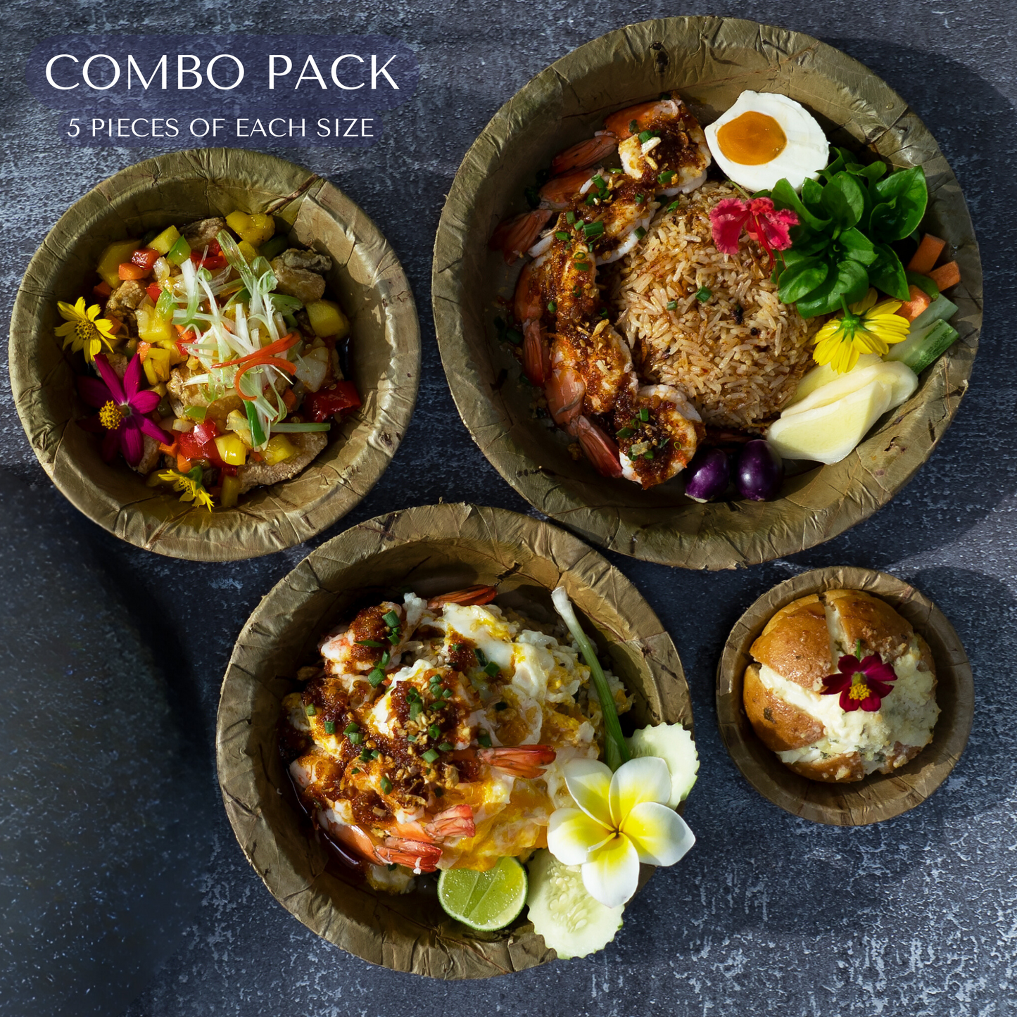Sal Leaf Combo Pack - 4 Sizes - Pack of 20 (5pcs of each)