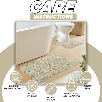 Como 2 Piece Natural Bath Mat & Pedestal Set Non-Slip Super Absorbent Cotton Bathroom Mats by OLIVIA ROCCO