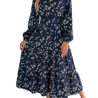 Womens SummerAutumn Slimming Youth-Enhancing Sweet Dress