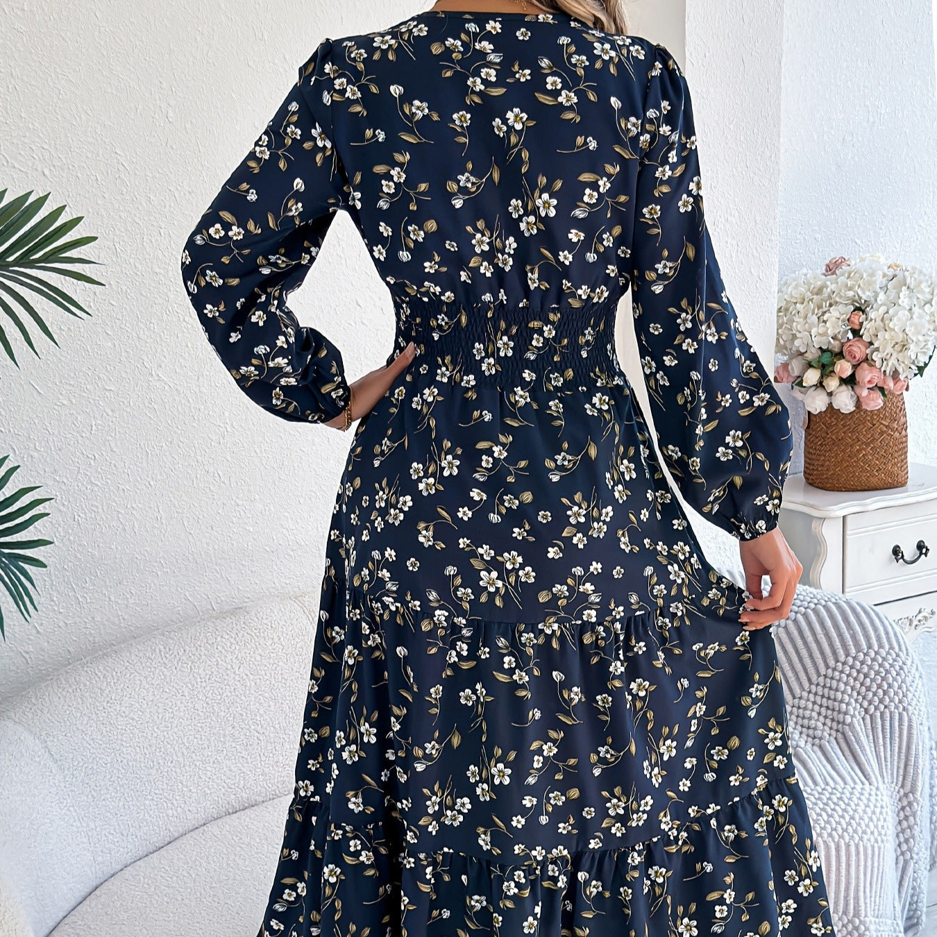 Womens SummerAutumn Slimming Youth-Enhancing Sweet Dress