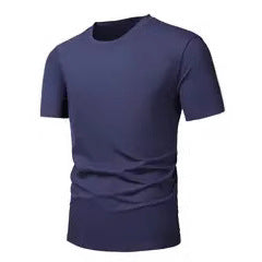 Mens Fashion Sports T-Shirt Casual Stretch Crew Neck