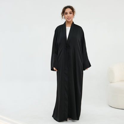 Plus-size Elegant Cardigan Solid-color Robe For The Middle East