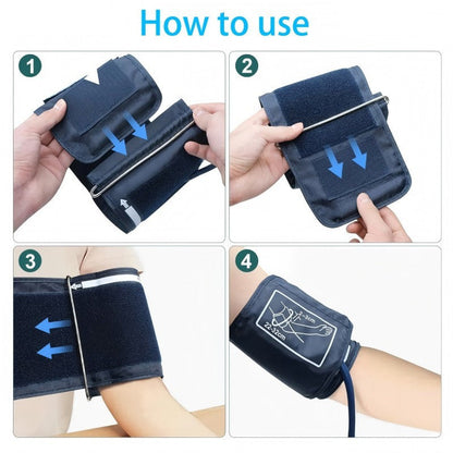 Multifunctional Home Blood Pressure Monitor With Cuff, Records 99 Measurements And Tracks Heart Rate