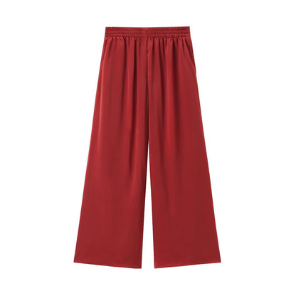 Women's Comfortable All-match Casual Stretch Waist Wide Leg Pants
