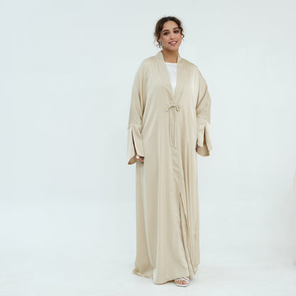Plus-size Elegant Cardigan Solid-color Robe For The Middle East