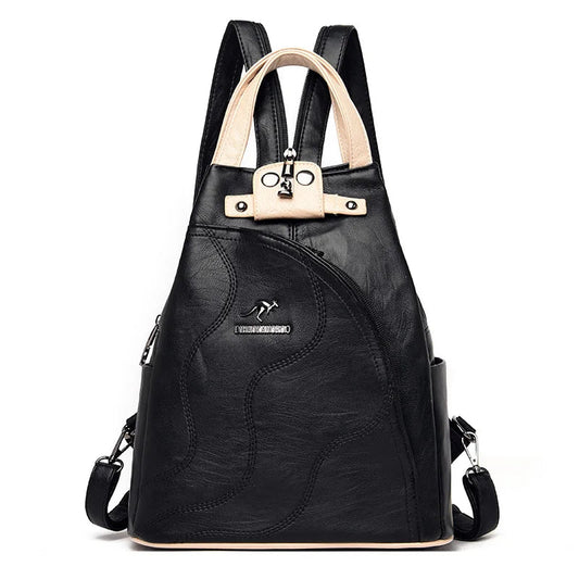 Women Leather Backpacks Zipper Female Chest Bag Travel Back Pack Ladies Bagpack Mochilas School Bags for Teenage Girls Sac a Dos