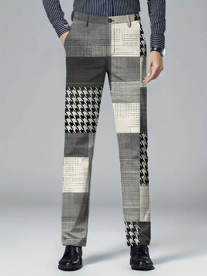 Mens Casual Slim-fit Straight-leg Dress Pants