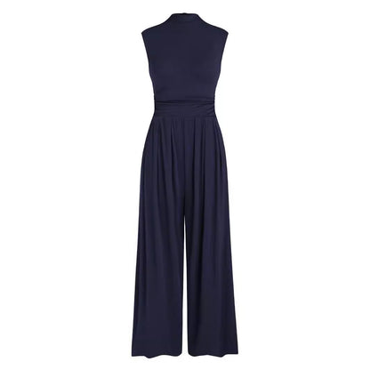 Loose High-waisted Wide-leg Form-fitting Sleeveless Jumpsuit