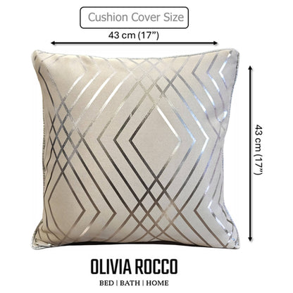 Geo Sparkle Cushion Covers 2 Pack Decorative Scatter Pillow Cases Geo Natural for Sofa Bed Chair Lounge by OLIVIA ROCCO