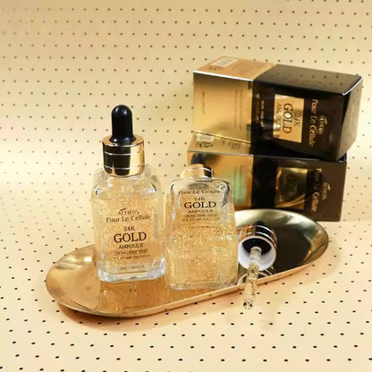 Atticos 24K Gold Ampoule 50ml Anti-Aging Wrinkle Care Whitening with Niacinamide Peptides for Face OEM/ODM