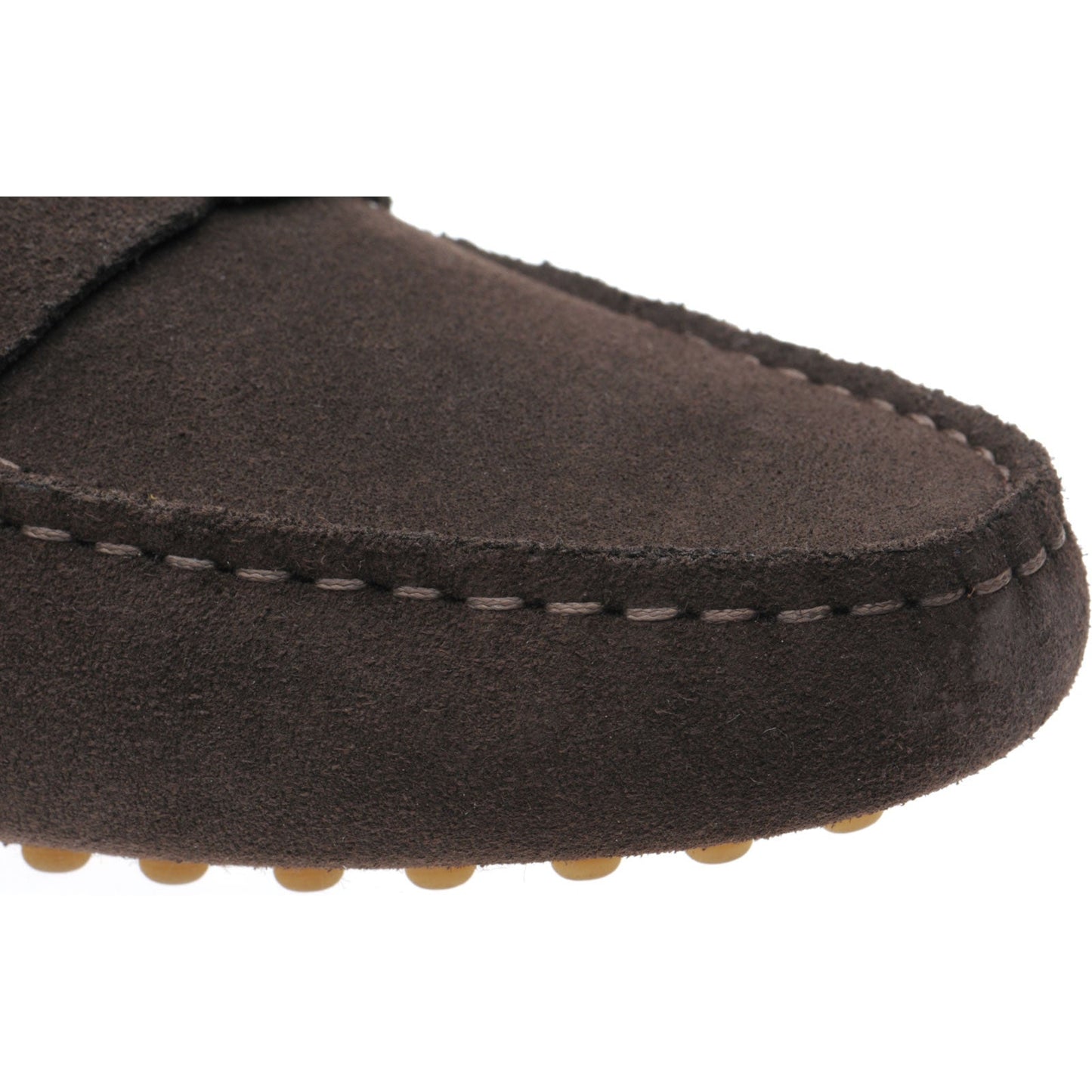 Herring Louisa ladies rubber-soled driving moccasins in chocolate suede