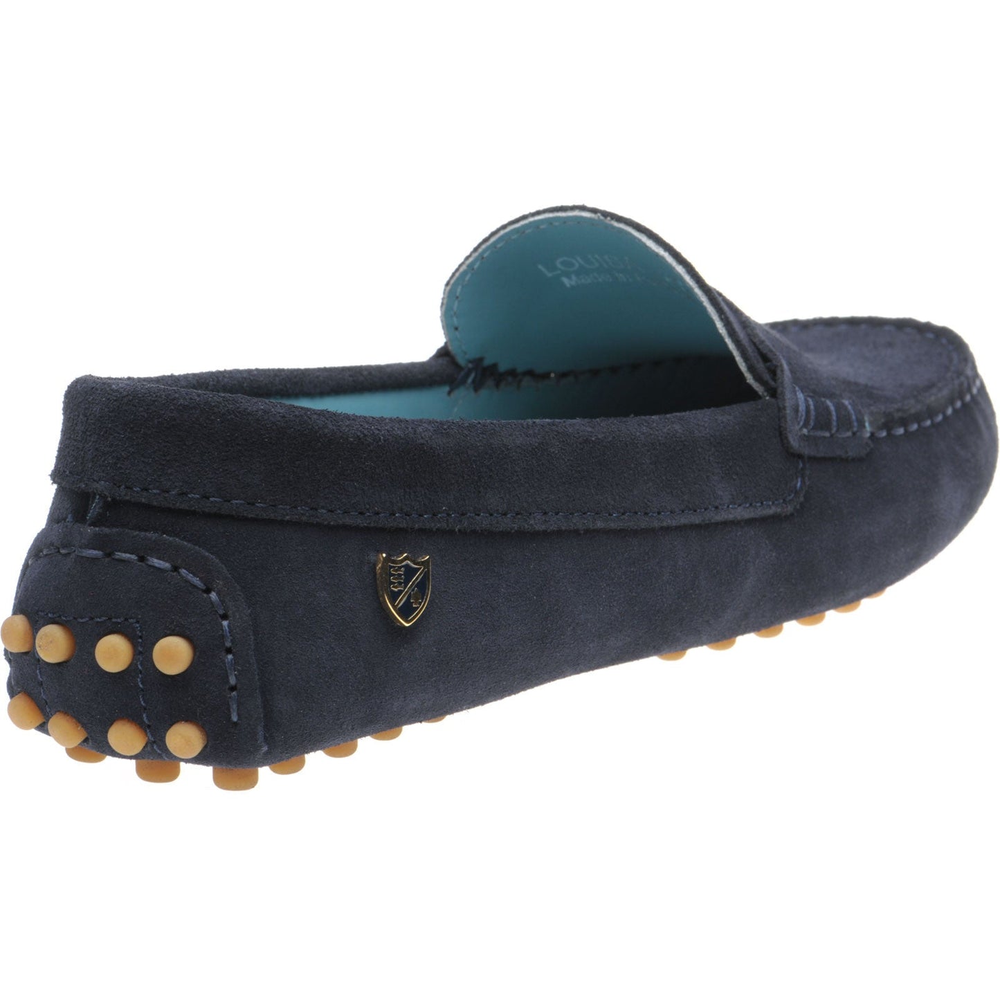 Herring Louisa ladies rubber-soled driving moccasins in navy suede