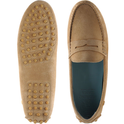 Herring Louisa ladies rubber-soled driving moccasins in sand suede
