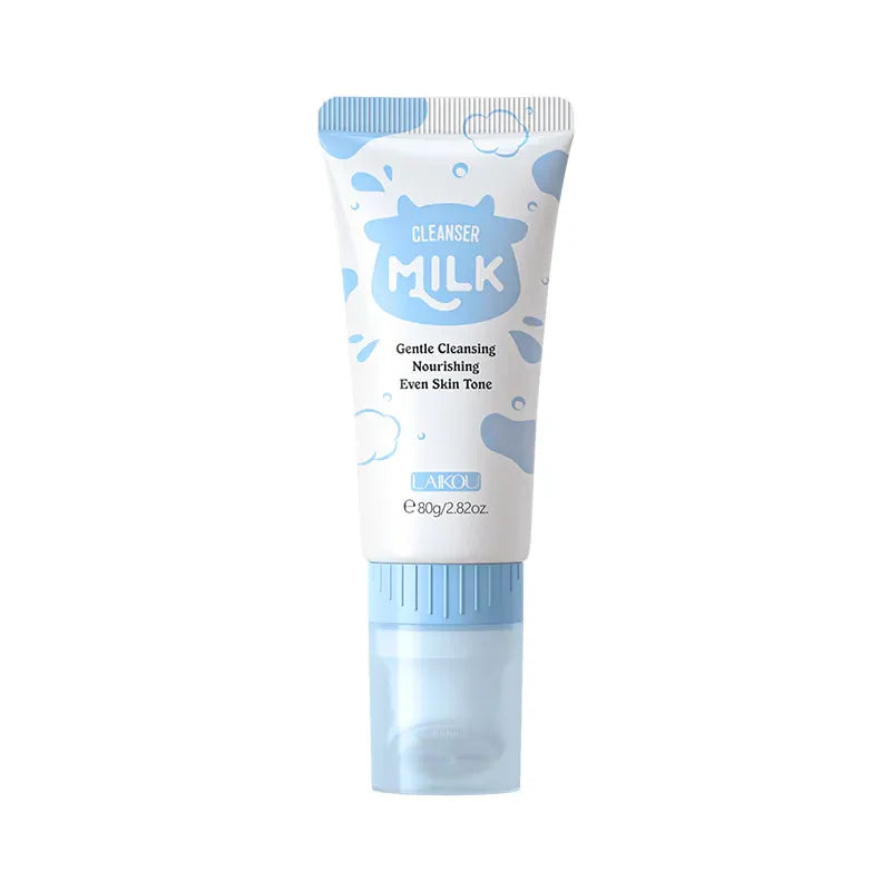 LAIKOU 80g Brightening Moisturizing Facial Foam Deep Cleansing Pore Cleaner Adults Dry OBM Milk Cleansing Lotion Gel Oil