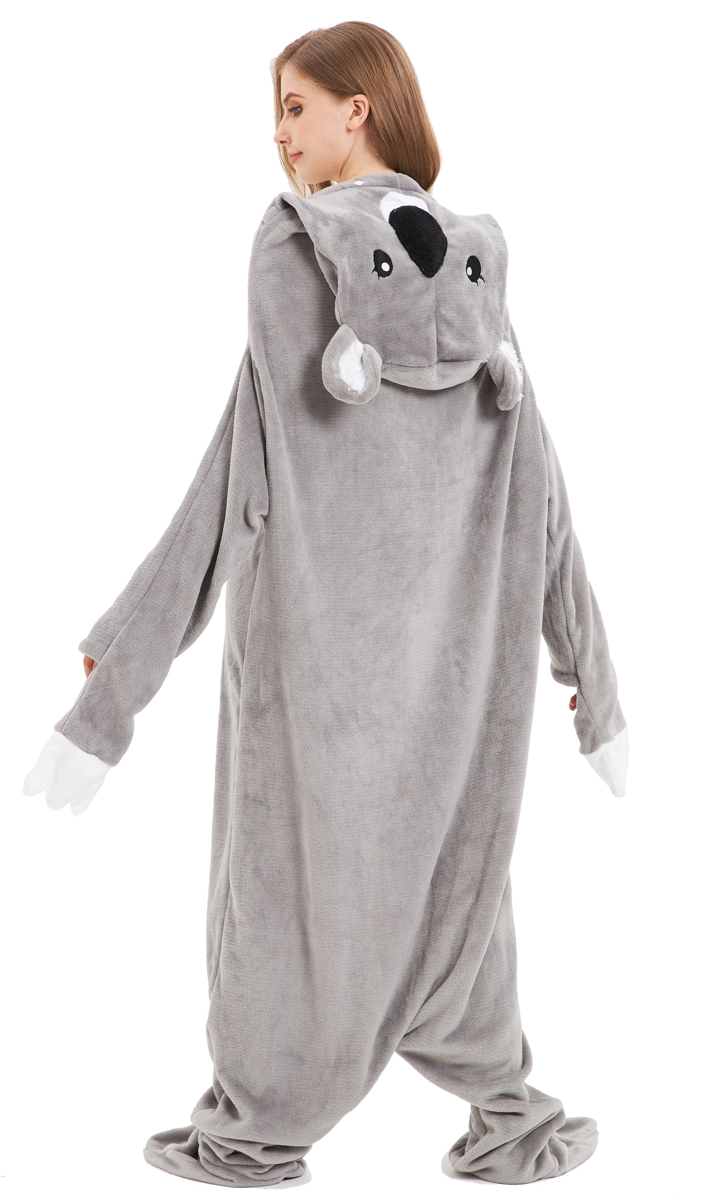 Oversized Koala Animal Wearable Blanket Hoodie Soft Fleece Hooded Blanket with Sleeves Warm Winter Loungewear by OLIVIA ROCCO