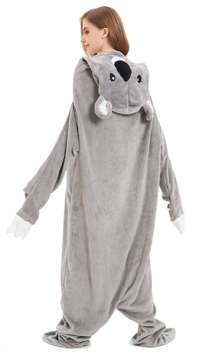 Oversized Koala Animal Wearable Blanket Hoodie Soft Fleece Hooded Blanket with Sleeves Warm Winter Loungewear by OLIVIA ROCCO