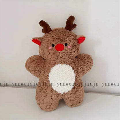 Christmas Decorative Cushion Santa Claus Toy Apple Peaceful Fruit Christmas wreath Cushion Gingerbread Man Cartoon Style