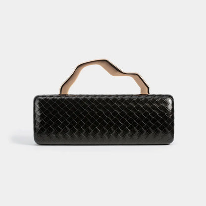 Fashionable PU Gold Shaped Clutch Bag Single Shoulder Crossbody For Evening Party Square Bag Chain Element Ladies Purse