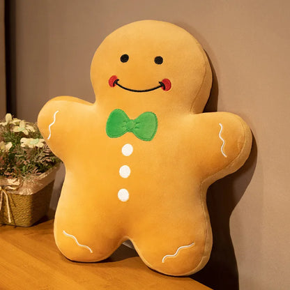 Christmas Decorative Cushion Santa Claus Toy Apple Peaceful Fruit Christmas wreath Cushion Gingerbread Man Cartoon Style