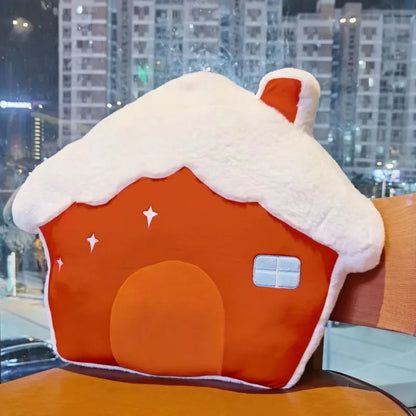 Christmas Decorative Cushion Santa Claus Toy Apple Peaceful Fruit Christmas wreath Cushion Gingerbread Man Cartoon Style