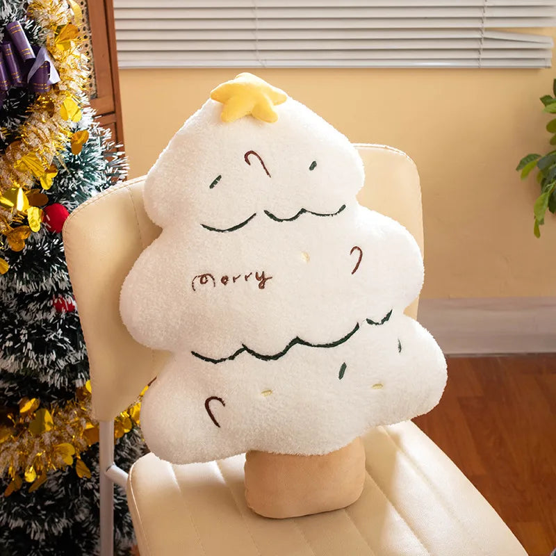 Christmas Decorative Cushion Santa Claus Toy Apple Peaceful Fruit Christmas wreath Cushion Gingerbread Man Cartoon Style