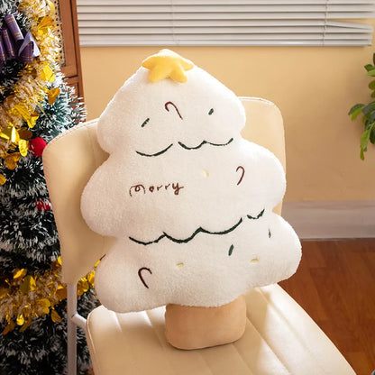 Christmas Decorative Cushion Santa Claus Toy Apple Peaceful Fruit Christmas wreath Cushion Gingerbread Man Cartoon Style