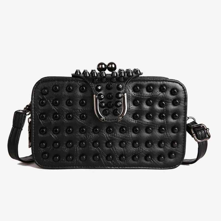 Trendy Rivet Embellished Ladies Crossbody Bag New Style Single Shoulder Bag Fashionable Clutch Small Square Bag For Women