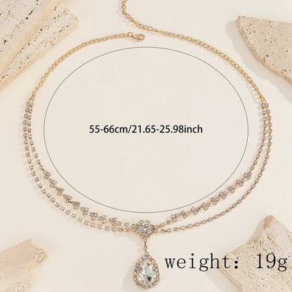 Fashionable Wedding Hair Accessories Rhinestone Hair Chain Diamond forehead Bracelet Bride Alloy Geometric Pattern Headwear