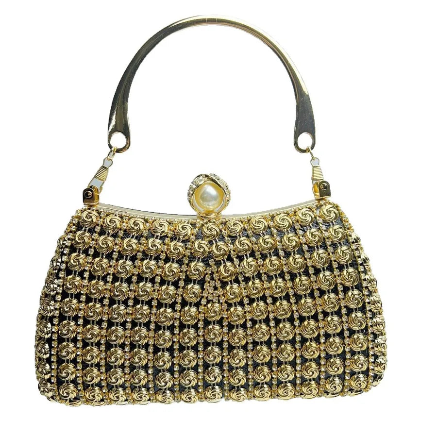 Retro Chinese Style Diamond Embedded High-End Sensation Wedding Handbag Women's Evening Dress Bag Cheongsam Clutch Bag