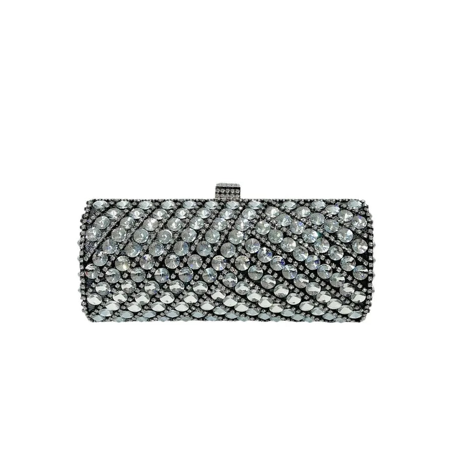 Elegant Evening Clutch Bag Women's High-End Rhinestone Decorated Dress Bag Full Diamond Bag French Bread Bag Banquet Bag