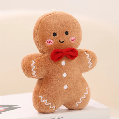 Christmas Decorative Cushion Santa Claus Toy Apple Peaceful Fruit Christmas wreath Cushion Gingerbread Man Cartoon Style