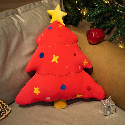 Christmas Decorative Cushion Santa Claus Toy Apple Peaceful Fruit Christmas wreath Cushion Gingerbread Man Cartoon Style