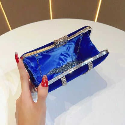 Velvet Evening Bag Handbag Small Fragrance Style Fashion Single Shoulder Women's Bag For Banquet Party Diamond Embellished