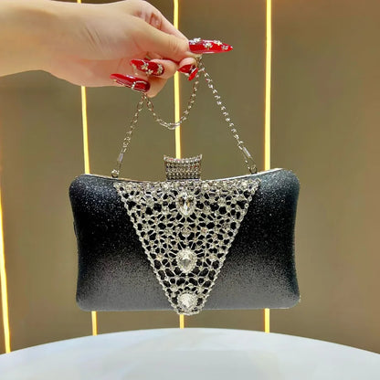 New  Dinner Bag Diamond Embedded Ladies Handbag Evening Gown Chain Crossbody Handheld Women's Bag