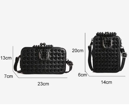Trendy Rivet Embellished Ladies Crossbody Bag New Style Single Shoulder Bag Fashionable Clutch Small Square Bag For Women
