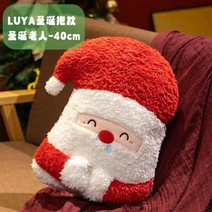 Christmas Decorative Cushion Santa Claus Toy Apple Peaceful Fruit Christmas wreath Cushion Gingerbread Man Cartoon Style