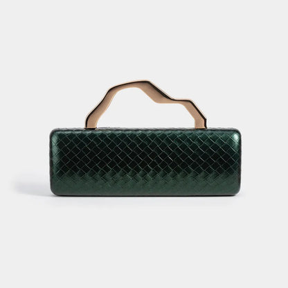 Fashionable PU Gold Shaped Clutch Bag Single Shoulder Crossbody For Evening Party Square Bag Chain Element Ladies Purse