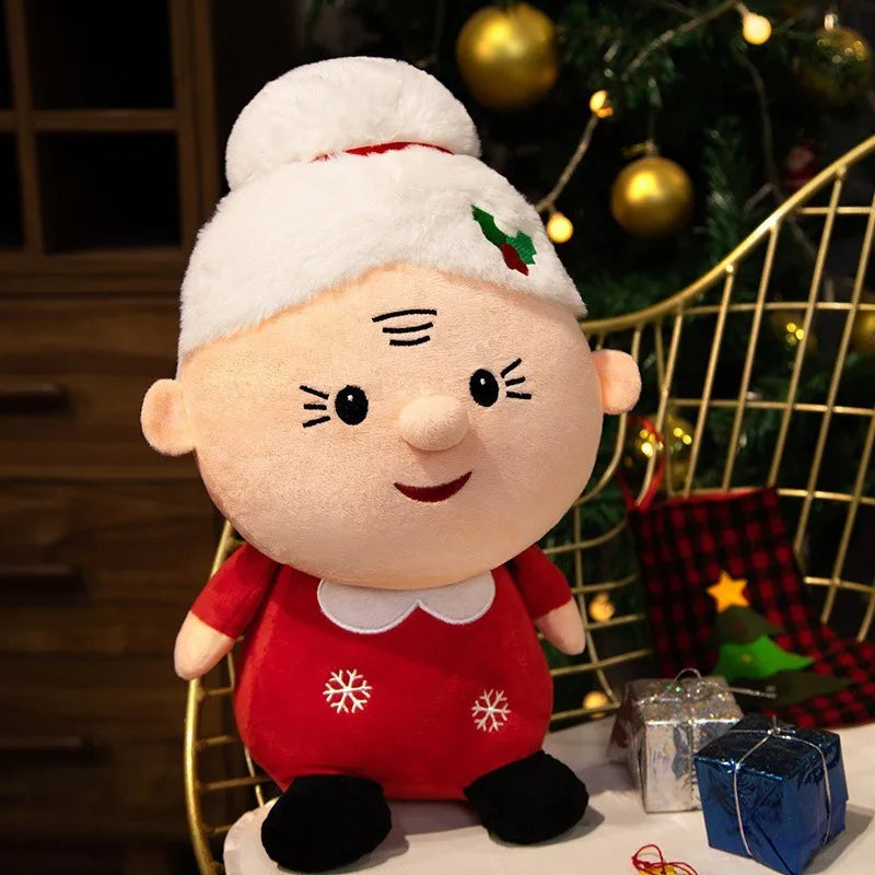 Christmas Decorative Cushion Santa Claus Toy Apple Peaceful Fruit Christmas wreath Cushion Gingerbread Man Cartoon Style