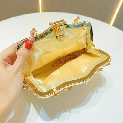 New Diamond Embedded Handbag Evening Dress Bag Ball Elegance Lady Clutch Crossbody PVC Pillow Shape Fashion Shoulder Strap