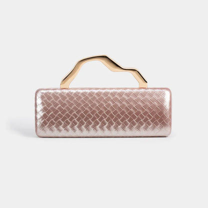 Fashionable PU Gold Shaped Clutch Bag Single Shoulder Crossbody For Evening Party Square Bag Chain Element Ladies Purse