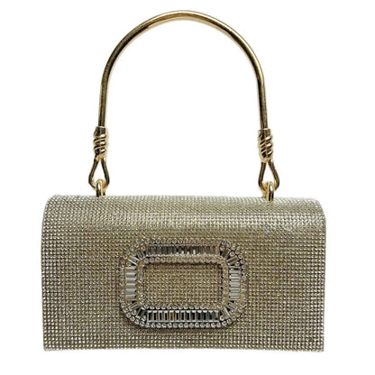 Fashionable Luxury Clutch Bag Diamond Embellished Evening Bag Wedding Reception Lady's Handbag Square Polyester Shoulder Bag